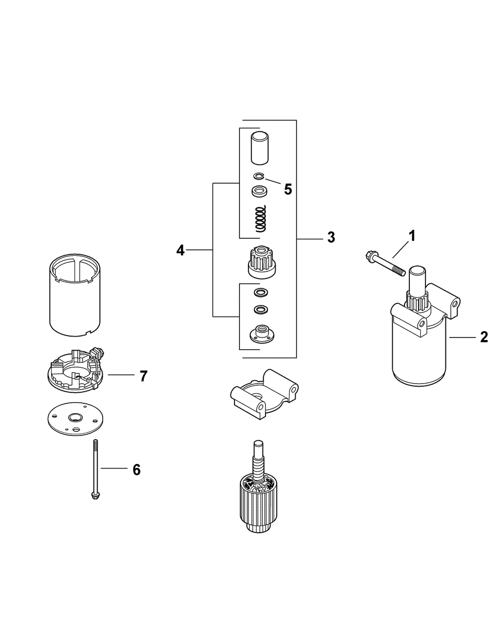 Engine Starter Motor Diagram and Parts List for FMZ50 17AF4BFP009-17AF4BFP010-17AF4BFP209-17AF4BFP210-17AF4BFP710 Cub Cadet Lawn Tractor